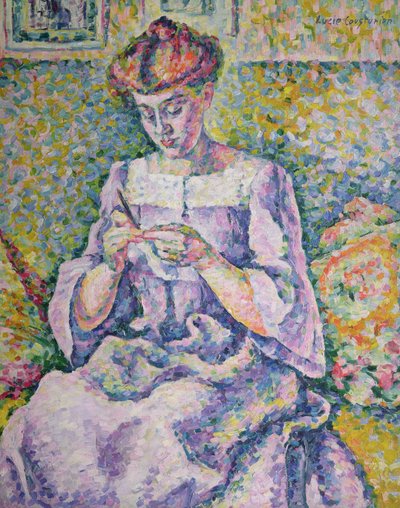 Kvinde hækling, 1908 af Lucie Cousturier