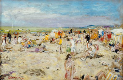 På stranden; Sur la Plage af Lucien Adrion