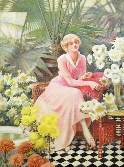 I konservatoriet, ca. 1920 (akvarel på papir) af Lucien Davis