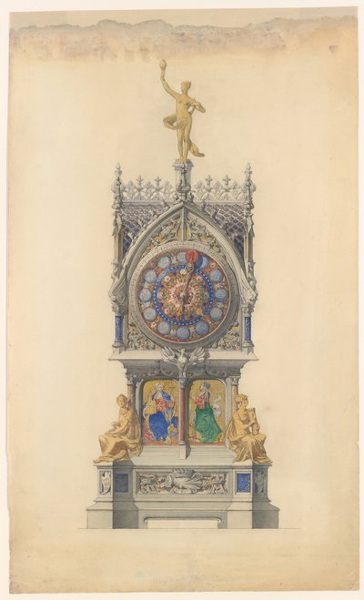 Design til emaljeret ur, ca. 1882. af Lucien Falize