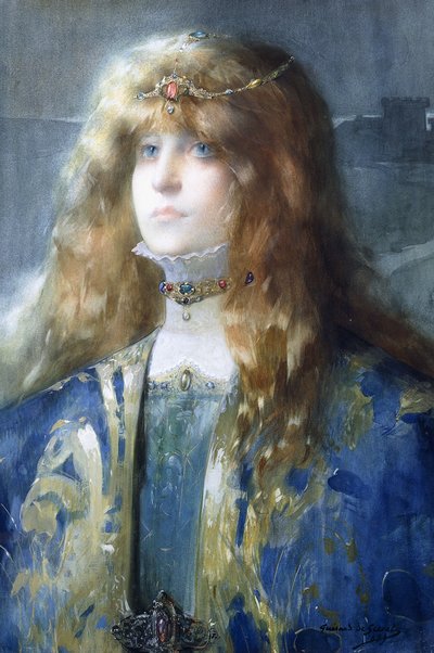 Portræt af Sarah Bernhardt af Lucien Guirand de Scevola