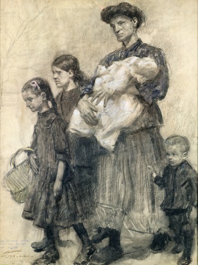 Tristhed og elendighed blandt de fattige i Anzin af Lucien Hector Jonas