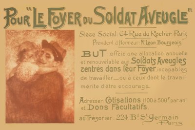 Ein blinder Soldat hält ein kleines Mädchen von Lucien Levy-Dhurmer