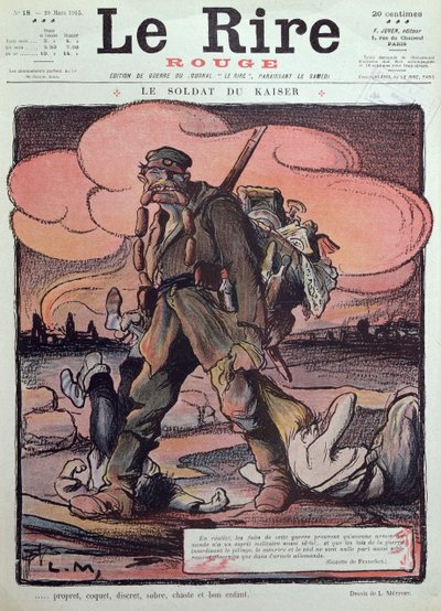 Karikatur af en tysk soldat, fra forsiden af 