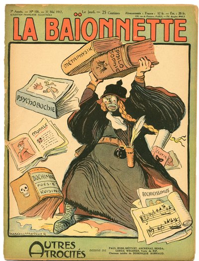 Cover af ""La Baionnette"", satirisk i farver af Lucien Metivet