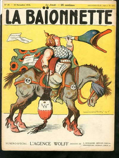 Cover af "The Bajonet", satirisk i farver af Lucien Metivet