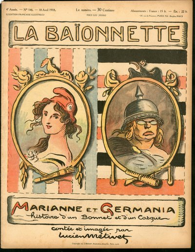 Cover af "La Baionnette", Satirisk i farver af Lucien Metivet