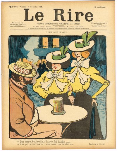 Cover af "Le Rire", Satirisk i farver af Lucien Metivet