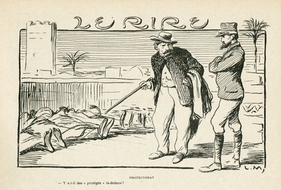 Illustration i Le Rire, 04/05/12 - Protektoratets kolonisering (gravering) af Lucien Metivet