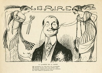 Illustration i Le Rire, 23/03/12 -spørgsmålet om skægget (gravering) af Lucien Metivet