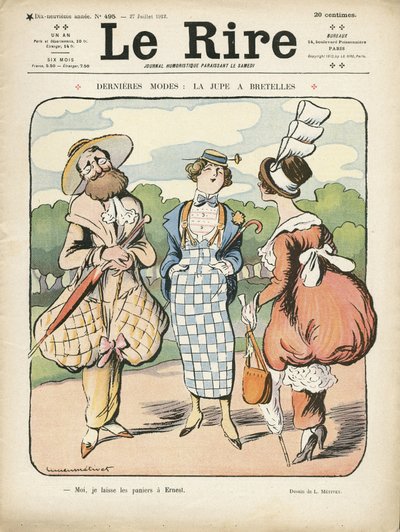 Illustration i Le Rire, 27/07/12 - Seneste mode (gravering) af Lucien Metivet