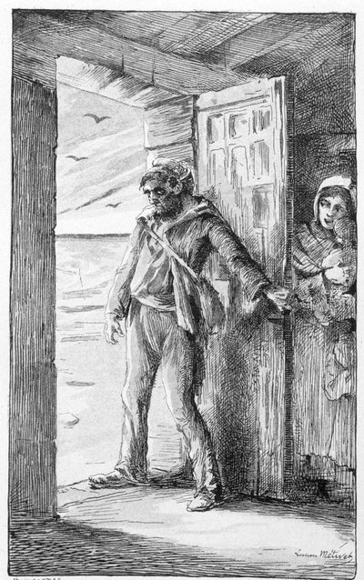 illustration til sangen "le retour du marin" (gravering) af Lucien Metivet