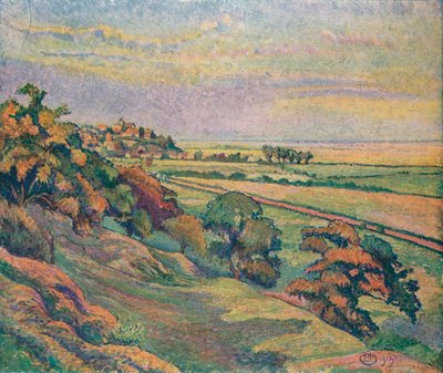 Rye fra Cadborough, Sunset, 1913 af Lucien Pissaro