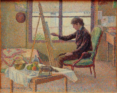 Kunstnerens atelier - portræt af broderen af Lucien Pissarro