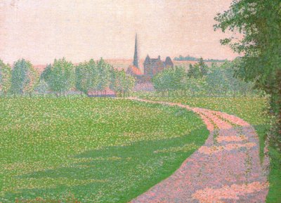 Eragny Kirke af Lucien Pissarro