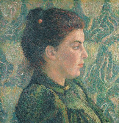 Portræt af Esther i profil af Lucien Pissarro