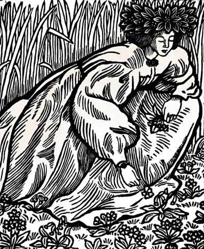 Ronsards digte. Originalt træsnit, 1902, 1923 af Lucien Pissarro