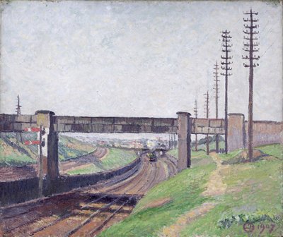 Wells Farm Railway Bridge, Acton af Lucien Pissarro
