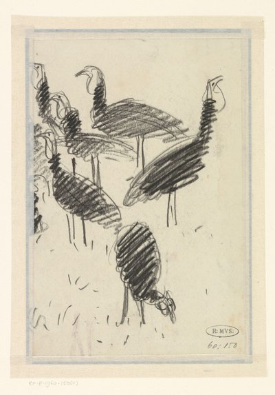 Seks fugle af Lucien Pissarro