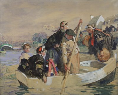 Bretonsk scene af Lucien Simon