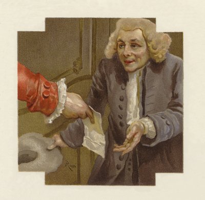 Illustration til The School for Scandal (chromolitho) af Lucius Rossi