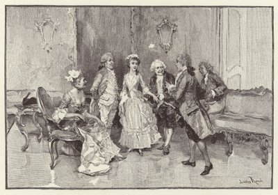Illustration til The School for Scandal (chromolitho) af Lucius Rossi