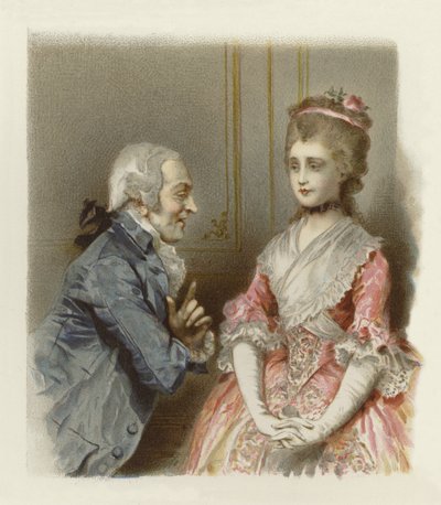 Illustration til The School for Scandal (chromolitho) af Lucius Rossi