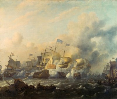 Et søslag mellem hollænderne og englænderne af Ludolf Backhuysen