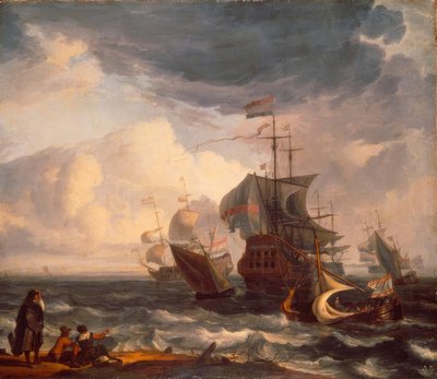 hollandske krigsskibe af Ludolf Backhuysen