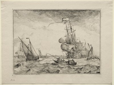 Skibe under fuld sejl, 1701. af Ludolf Backhuysen