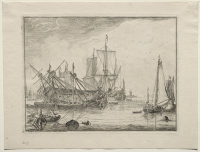 Skibe under reparation, 1701. af Ludolf Backhuysen