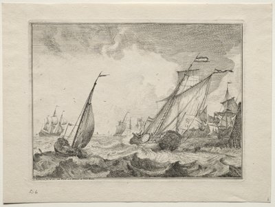 Skibe i kuling, 1701. af Ludolf Backhuysen