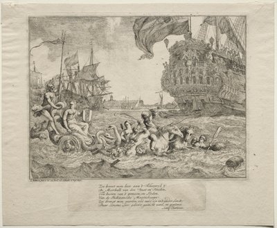 Personificeringen af Amsterdam Ridning i Neptunes Vogn, 1701. af Ludolf Backhuysen