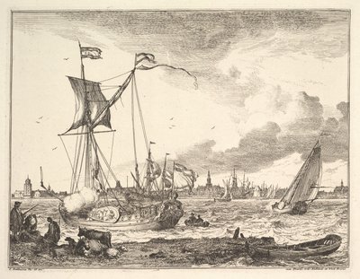 Havnescene. af Ludolf Backhuysen I