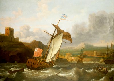 En engelsk yacht, der sejler ind i Plymouth, slutningen af det 17. århundrede (olie på lærred) af Ludolf Bakhuizen