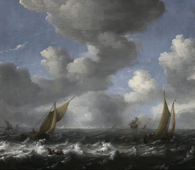 Havlandskab med fiskerbåde af Ludolf Bakhuizen