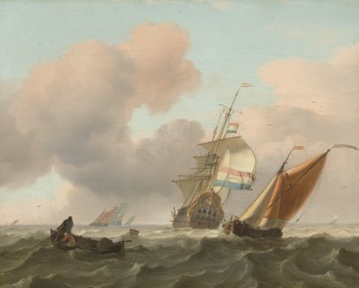 Barsk Hav med Skibe af Ludolf Bakhuysen