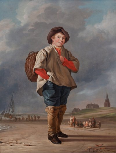 En Fisher Boy på stranden af Ludolf I Backhuysen