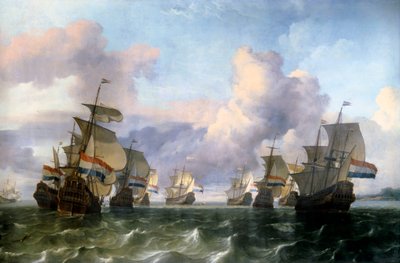 hollandske fløj af det indiske kompagni. Maleri af Ludolf Backhuysen (1631-1708) Ec. Hol. af Ludolf I Backhuysen
