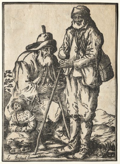 To Tiggere og Spedalsk Barn af Ludolph Büsinck