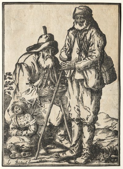 To Tiggere og Spedalsk Barn. af Ludolph Büsinck