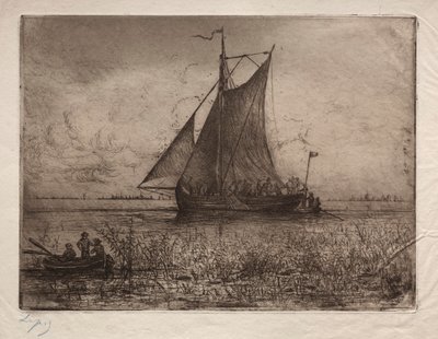 hollandsk flodlandskab af Ludovic Napoléon, Vicomte Lepic