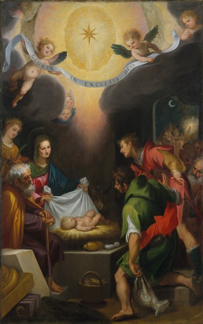 Hyrdernes tilbedelse med den hellige Katarina af Alexandria af Ludovico Cardi Cigoli