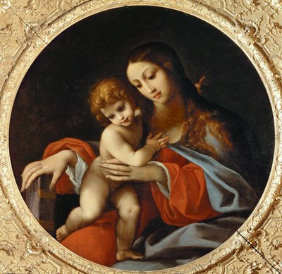 Madonna med barn. Tondo, ... af Ludovico Carracci