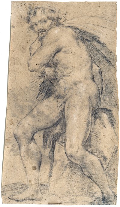 Mandligt nøgenbillede (Herkules) af Ludovico Carracci