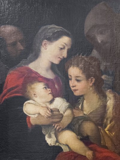 Den hellige familie med de hellige Frans og Catherine af Alexandria, ca. 1589-92 (olie på lærred) af Ludovico Carracci