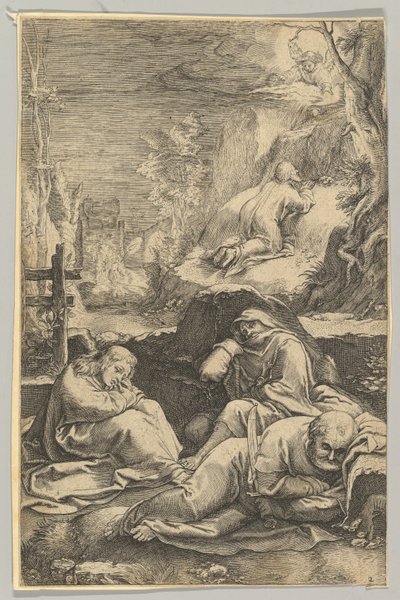 Kvalen i haven, fra The Passion of Christ, ca. 1623. af Ludovicus Siceram