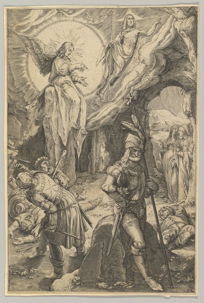 Opstandelsen, fra The Passion of Christ, ca. 1623. af Ludovicus Siceram