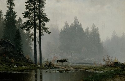 Autumn Fog (olie på lærred) af Ludvig Skramstad