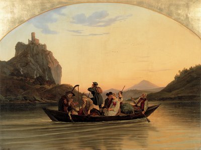Kryds ved Schreckenstein, 1837 af Ludwig Adrian Richter